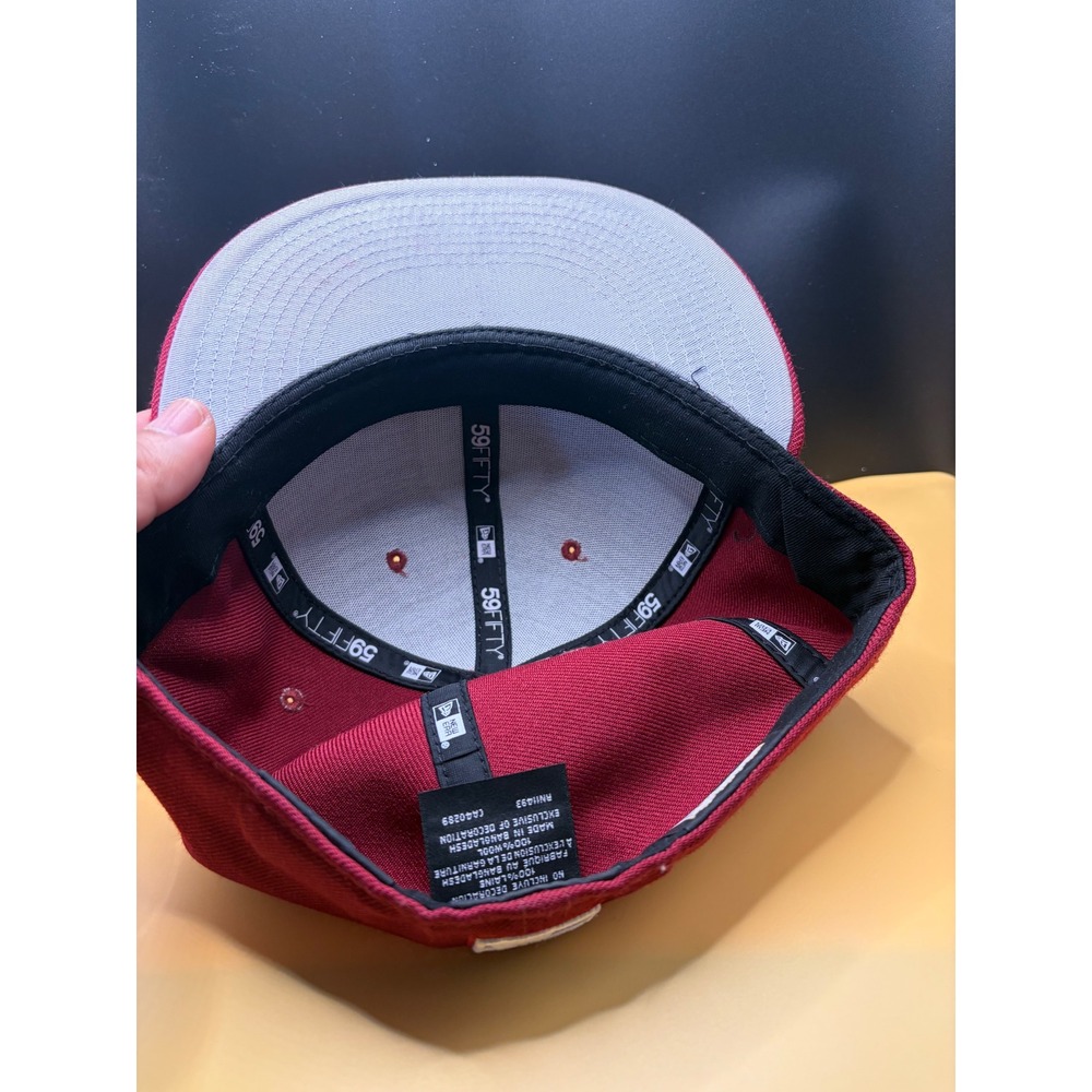 New Era 59FIFTY Houston Rockets 2 NBA Championships Fitted Hat Red 7 1/2 - Picture 5 of 11